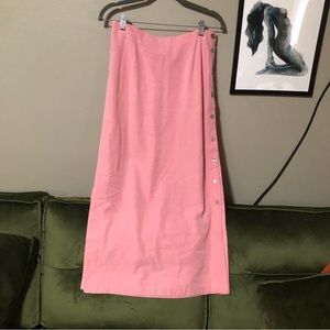 Vintage Pink Button-down Maxi Skirt - CLC - 8